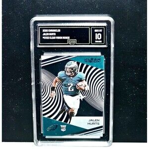 Jalen Hurts #CV22 Panini Chronicles Clear Vision Rookie GEM MINT 10 Eagles 2020